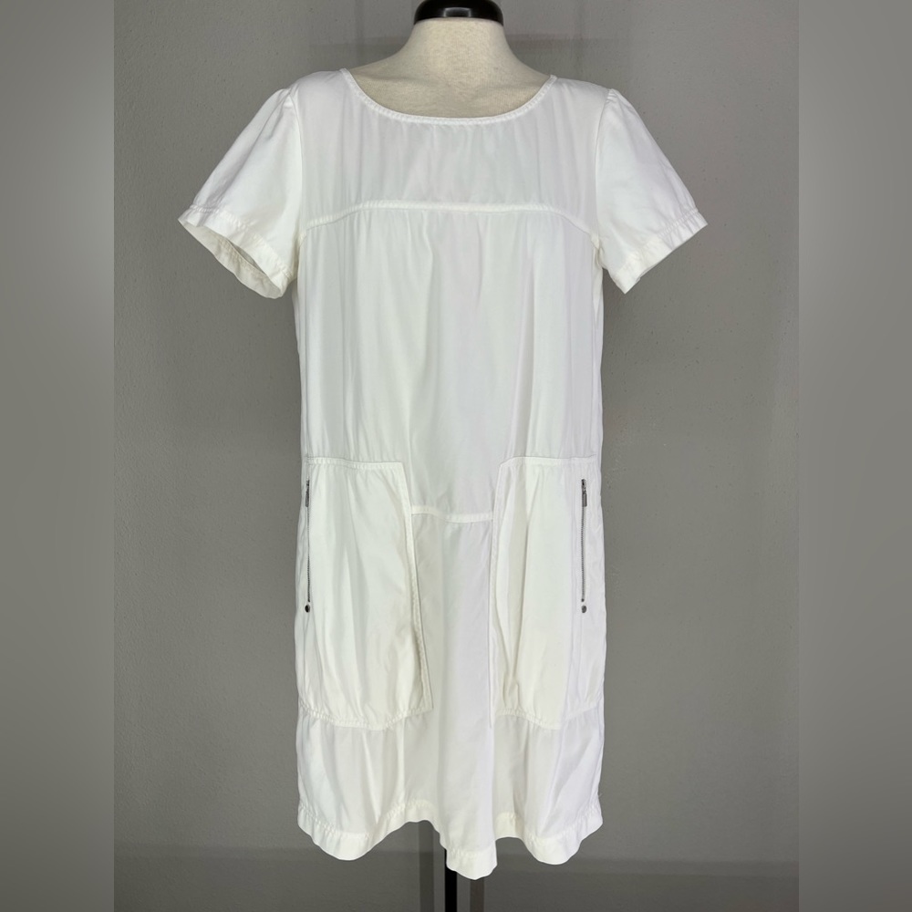 Lafayette 148 White Cotton Shift Dress Size S